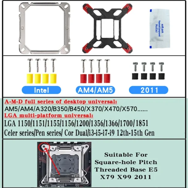 QiuzAim 1700 Tower 4 Heat Pipe 2011 CPU Cooler 120mm Prism X99 CPU Fan ...