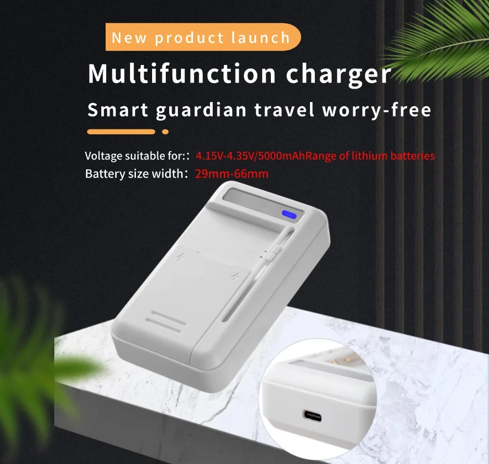 Portable 5000mAh Lithium-Ion Battery Charger Type-C Interface 5V/1A Multifunction Universal Electric Device for Camera DC Port - Image 4