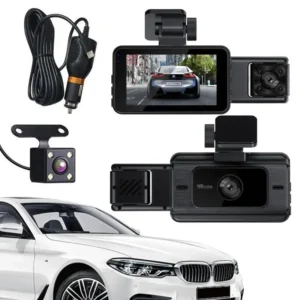 360 Parking Recorder Car Dash Camera with 4K Front and Back 1080P Video Recorder IPS Screen Three Lens Type