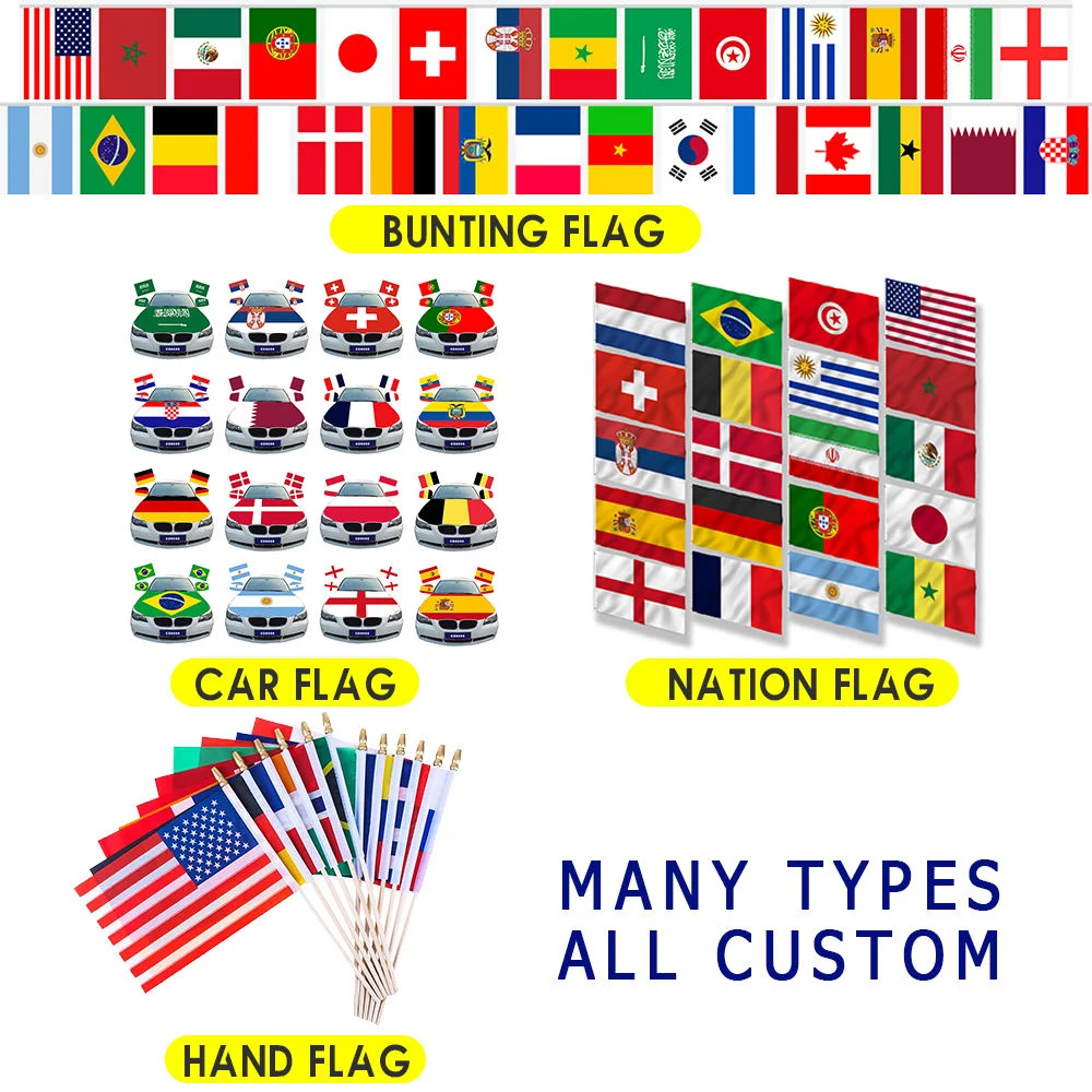 Swil Table Mini Flags Personalized Auto Magnetic Base Flexible Pole Digital Printing Eco-friendly Flying Car Hood Pennant Style Pack of 5 - Image 2