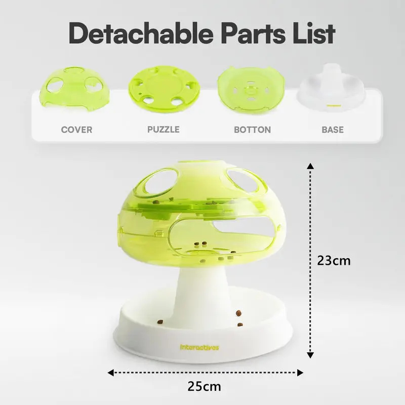 Dropshipping Durable Mushroom Slow Feeder Cat Toy Intelligence Mental Stimulation Boredom Relief Interactive Pet Treat Dispenser Pack of 2 - Image 2