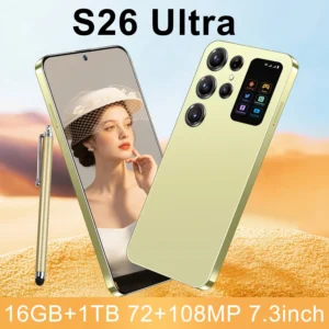 Face Recognition Unlock S26 Ultra 5G Smart Mobile Phone 7.3-inch HD Screen 16GB+1T