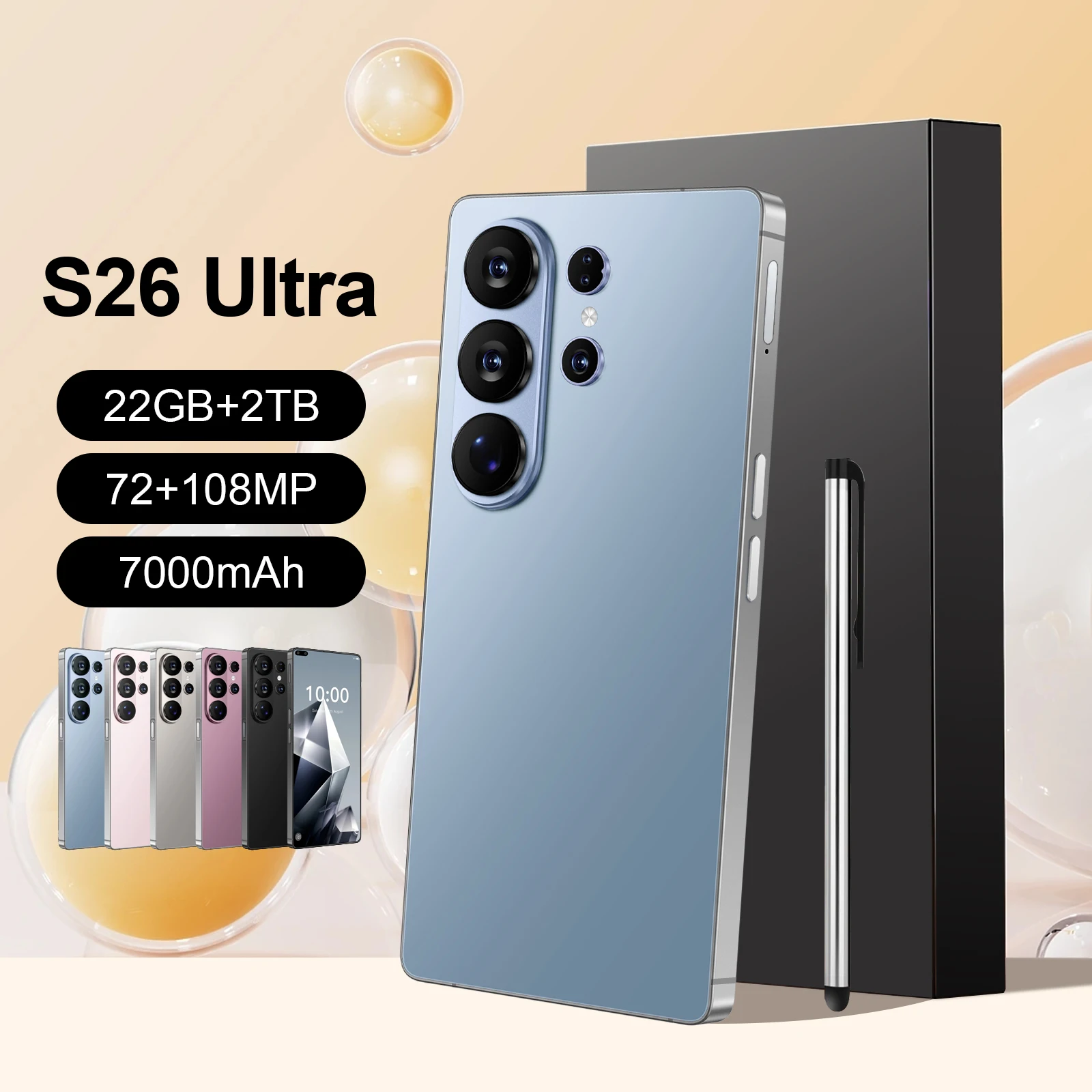 Vivid Colors S26 Ultra 5G Smartphone 7.3 Inch 2K 16GB+1TB Android 15 Deca Core Global Version Dual SIM Mobile Phones - Image 4