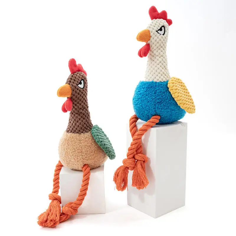 Wholesale Custom Pet Dog Chew Toys Products Plush Squeaky Cotton Eco Friendly Luxury Durable Flamingo Turkey Pet Dog Rope Toys Pack of 2 - Image 2