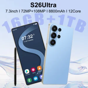 Full Screen S26 Ultra 5G Smartphone 16GB+1TB Storage Camera Unlocked Android Mobile Phone with Face ID Fingerprint Dual SIM