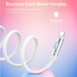 Aromatherapy Atmosphere Light Fast Charging 240W Silicone PVC Jacket Pure Copper Conductor Data Cable for iPhone Type-C