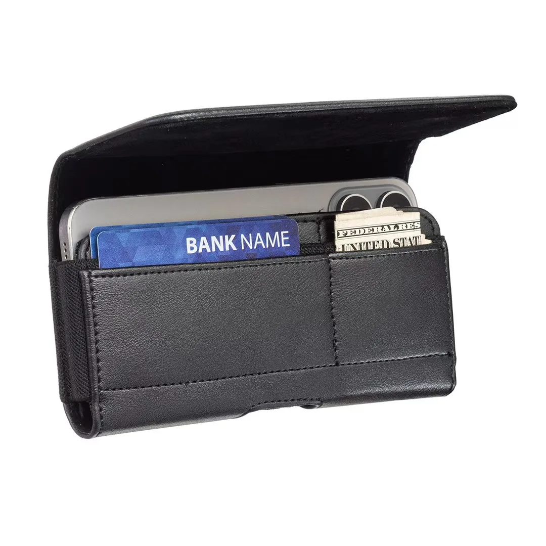 Trending Universal Multi-Functional Card Holder Patterned Leather Belt Hanging Waist Style Mobile Phone Bag Pack of 2 - Image 2