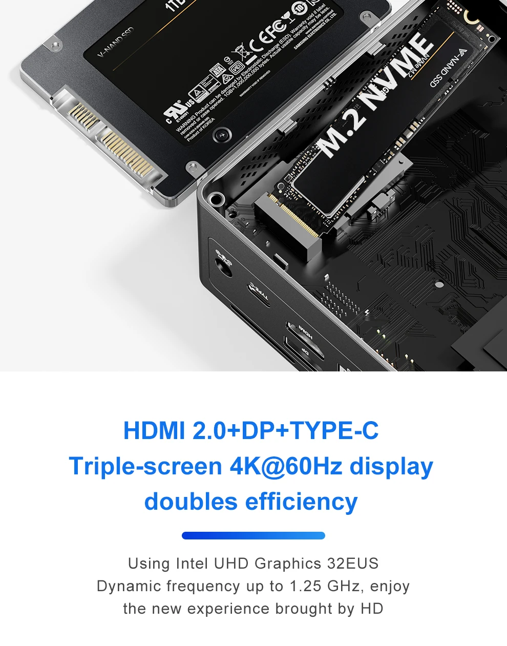 12th Gen Intel N305 Mini PC NUC with Windows11/Linux OS 16GB DDR4 512GB SSD Pocket Dual 12V Lan AU/US/EU Plugs - Image 4