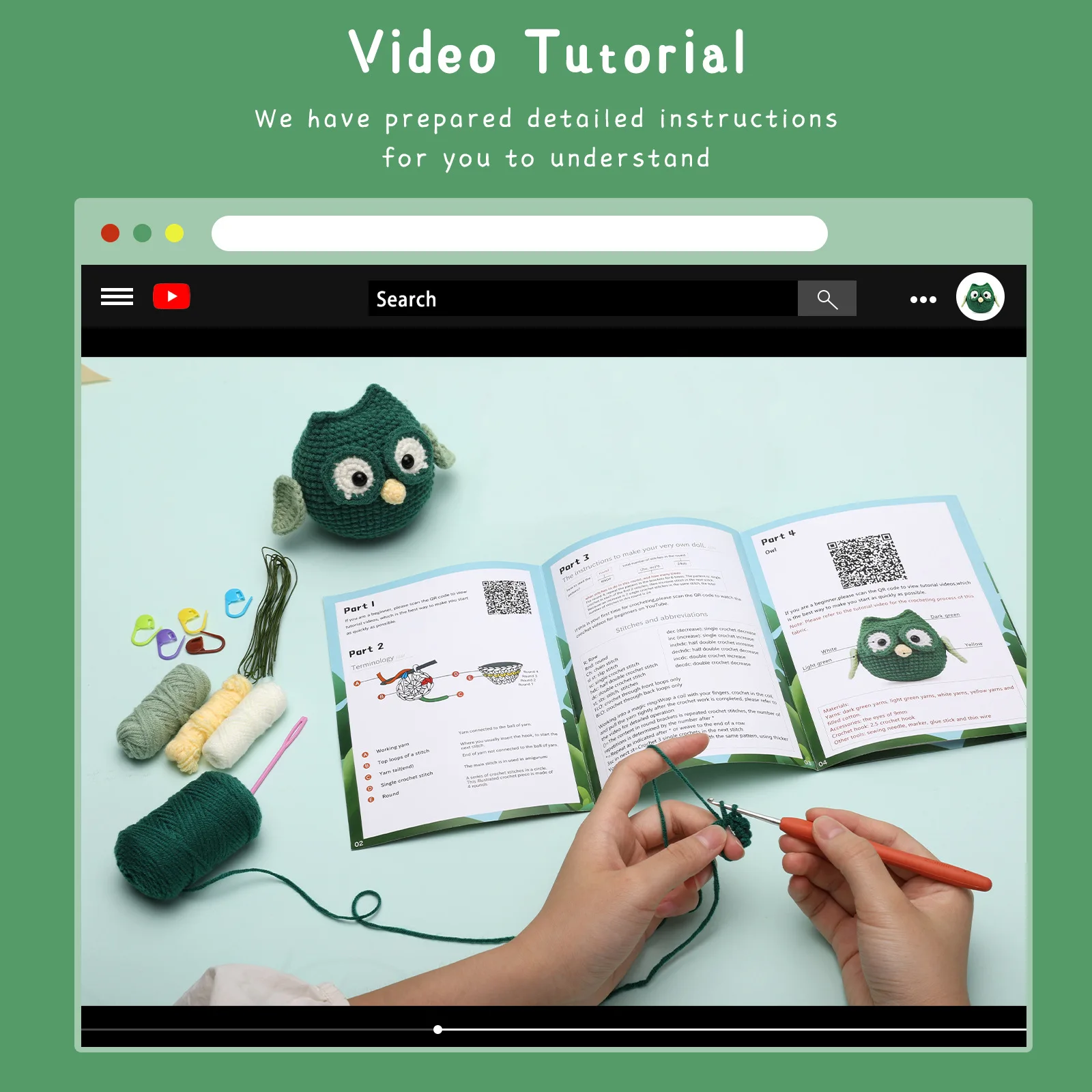 DIY Beginner Sewing Kit for Complete Starters Kit De Crochet Knitting Dinosaur Cat Rabbit Owl Toy Crochet Animal Kit - Image 4