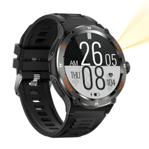 OEM ODM Supplier Electronic Digital KT76 Smartwatch Flashlight 3ATM Waterproof Silicone Band Unisex Sport Smart Watch