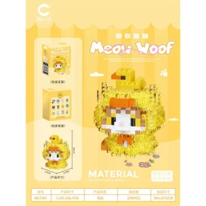 Gifts Meow Woof Building Blocks Set Assorted Mini Cartoon Cat and Dog Micro Particle Animal Figures Puzzle Toy for Kids