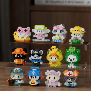Wholesale Animal Model Building Blocks Set Mini Cartoon Cat and Dog Micro Particle Figures Puzzle Bricks Toy for Kids Gifts