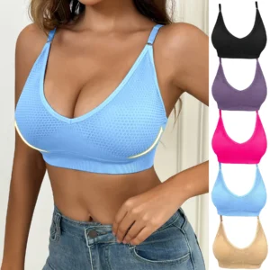 Factory Direct Sales High-quality Seamless Camisole Bra Without Steel Ring Adjustable Knitted Thread Women Suspender Sports Bra Pack of 7