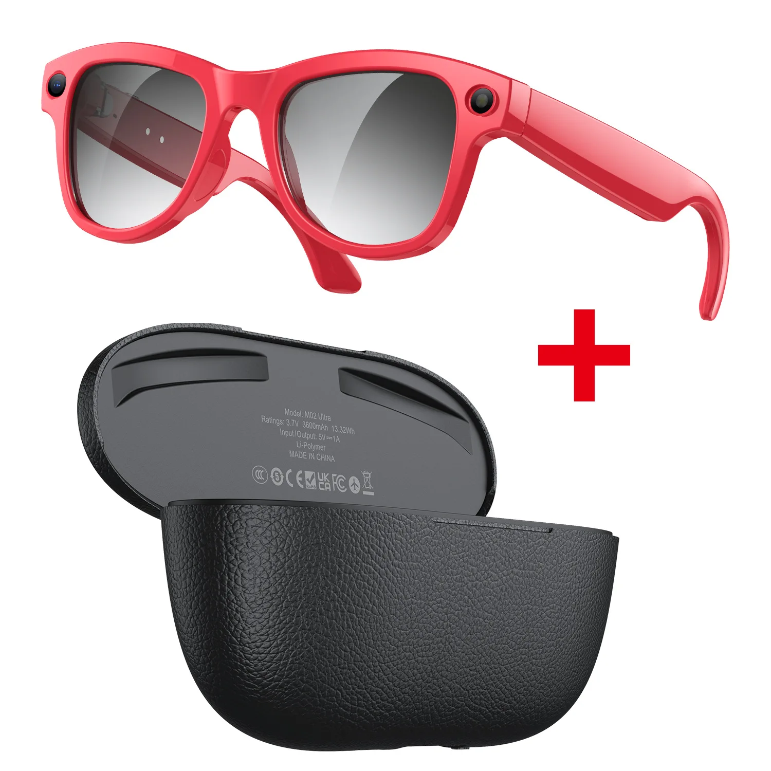 OMNISIGHT New M02 Ultra AI Smart Glasses WiFi 4 Transmission 8MP Camera 1080P Video 290mAh Glasses 3600mAh Case BT Calling - Image 3