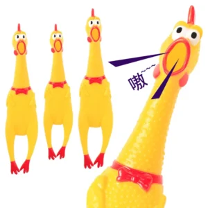 Vinyl Lifelike Screaming Chicken Squeak Waterproof Bionic Dog Toy for Pet Biting Pack of 10
