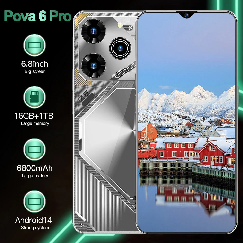 Pova 6 Pro Phone 5G Smartphone with 16GB RAM 1TB Storage Long Battery Life Dual SIM Compatibility Android 14 OS
