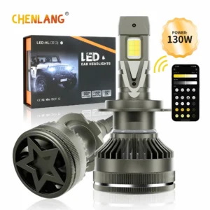 Customized Super Bright Hi/ Low Beam 140W Dual Colors 3000K 6000K Flash App Control H4 Led Headlights Bulb for Car Pack of 2