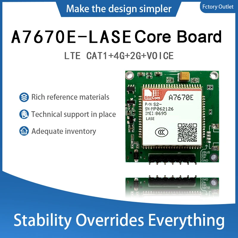 SIMCom A7670E-LASE LTE Cat.1 Cellular Wireless Communication Module 4G Development Core Board A7670E Support 4G 2G Voice Pack of 5 - Image 2