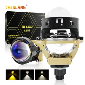 Chenlang New Design 3 Inch 110W Bi Led Projector Lens Lossless Installation Three Colors White Warm White Yellow Car Headlights Pack of 2