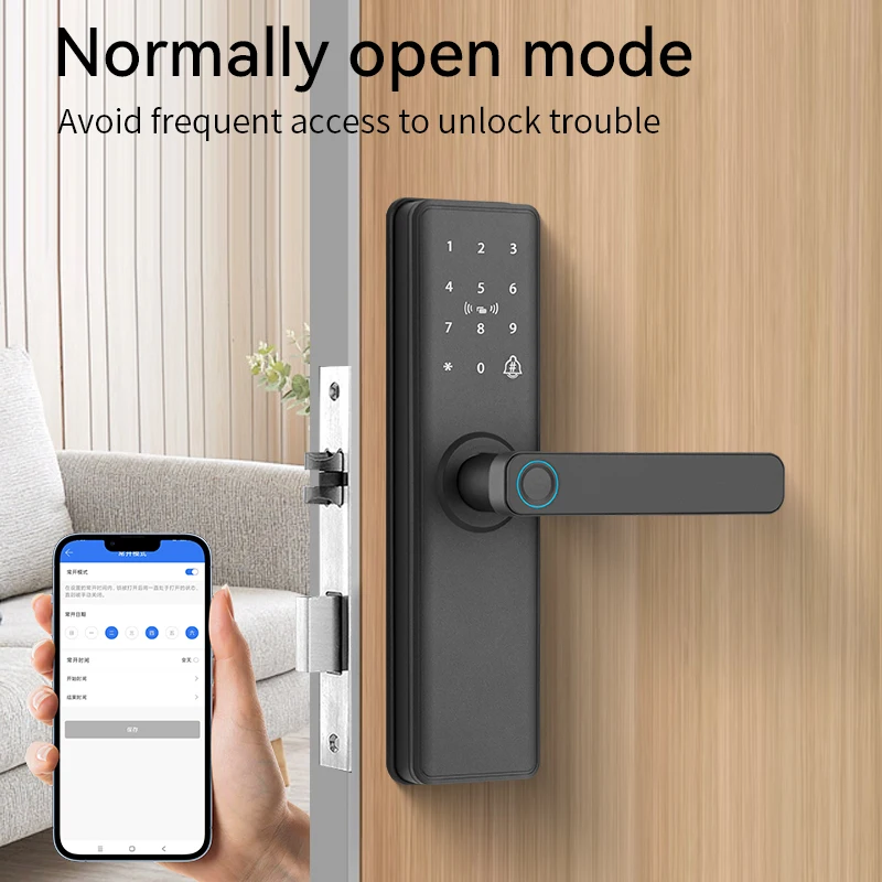 XSDTS F18-TT Smart Door Lock Fingerprint Keyless Entry TT Lock APP Remote Control Digital Security Lock for Wooden Door - Image 3
