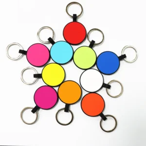 Round Shape Candy Colors Pet Dog Silicone ID Tag Collar Accessory for cat with Keychain Custom logo Pack of 20