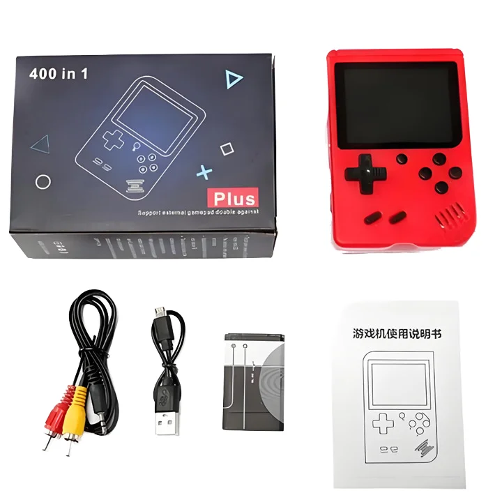 Hot Retro 3" Big Screen Gaming Console Retro Mini Handheld Game Box Console With 400 Games in 1 Game Player- Mini 8bit Gameboy Pack of 50