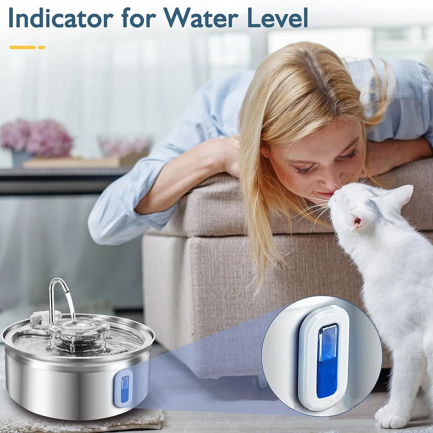Stainless Steel 304 Automatic Electric Pet Water Dispenser 3.2L Smart Device Filtering Cat Water Fountain - Image 2