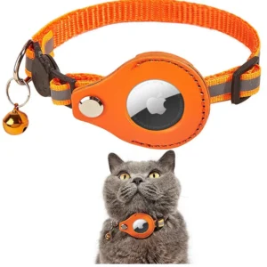 Pet Dog GPS Apple Tracking Dog Collar With Holder Reflective Cat Collar With Bell Ring Locator Pet Accessories Dog Collar Pack of 2