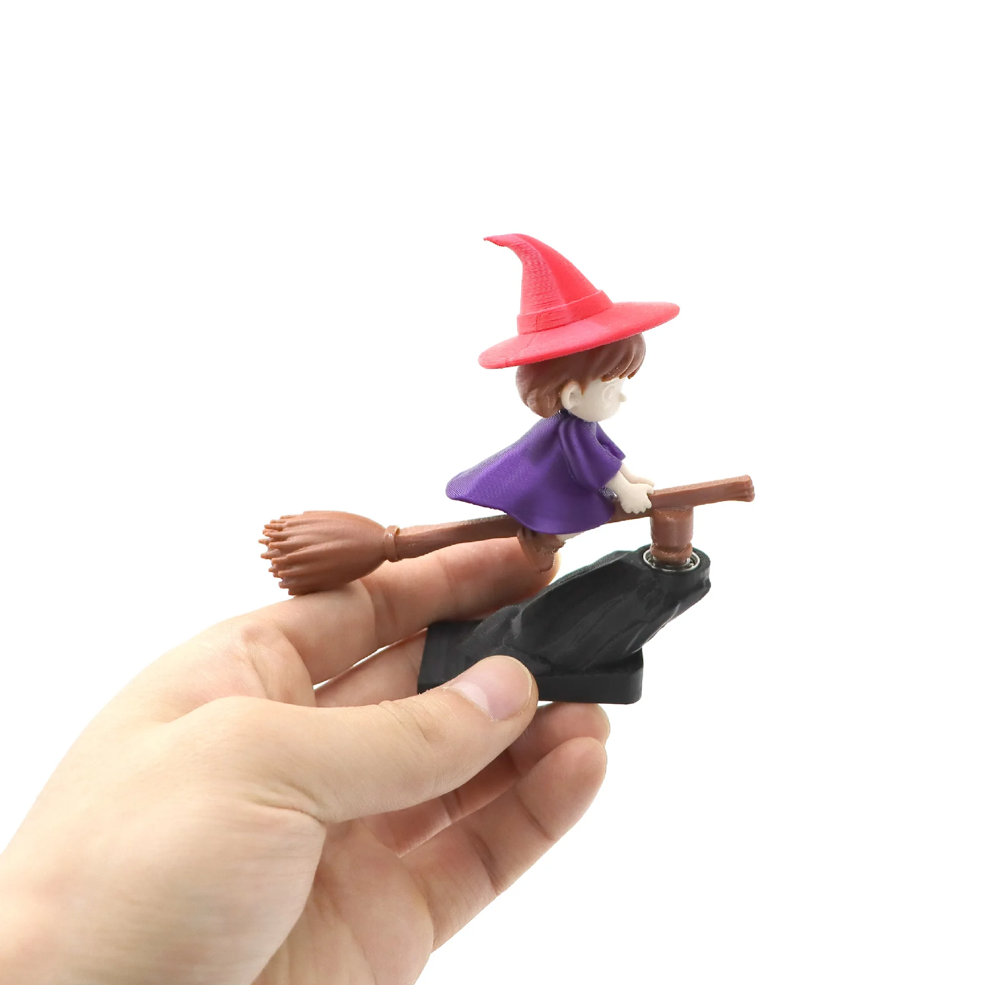 Vashine 3D Printed Colorful Cartoon Flying Witch Car Ornament Toys Funny Swing Car Decoration Shaking Sorceress Toys Pack of 5 - Image 4