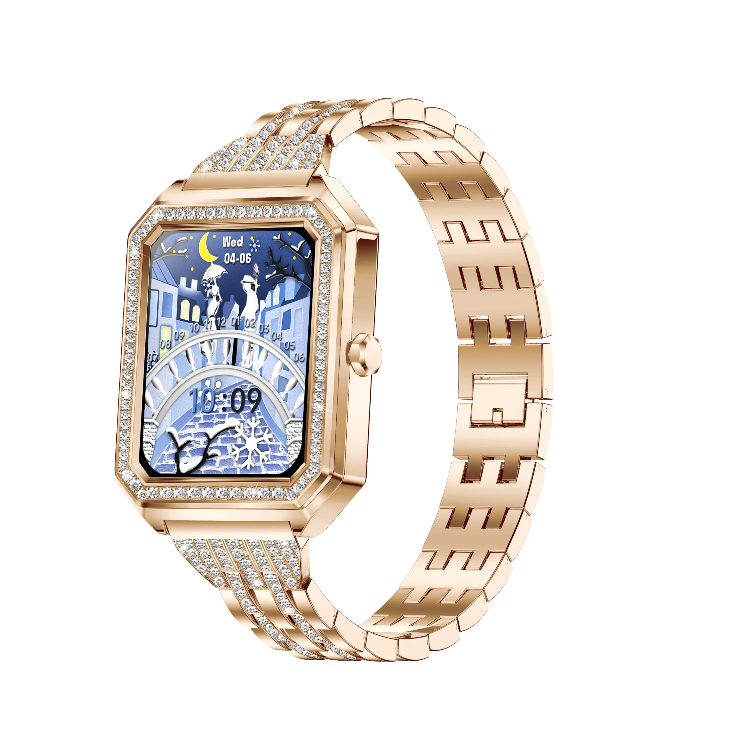 I98 Smart Watch for Women With Diamonds 1.59 Inch BT Call Heart Rate Monitor Fashion Smartwatch for Ladies Trend Product Pack of 5