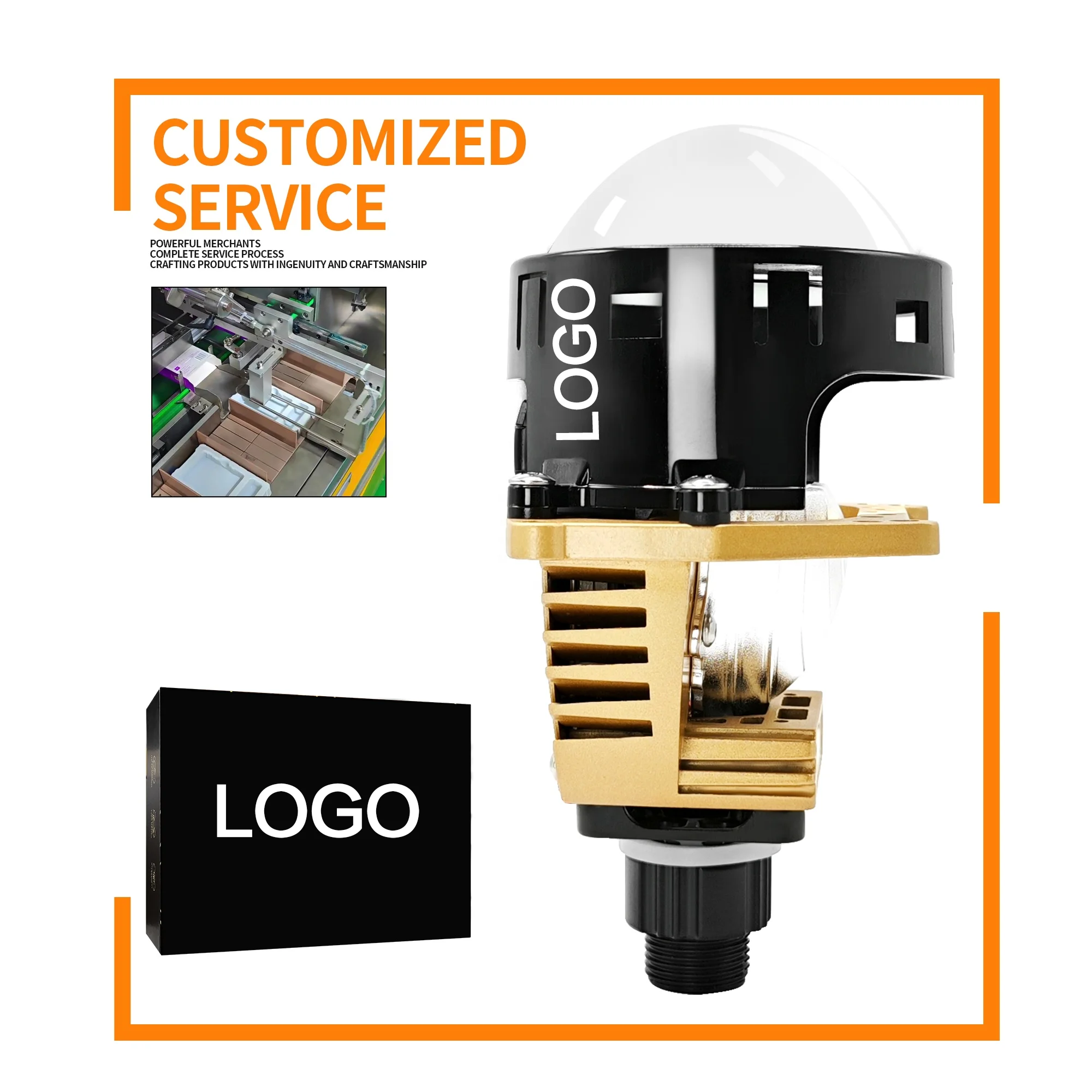 Chenlang New Design 3 Inch 110W Bi Led Projector Lens Lossless Installation Three Colors White Warm White Yellow Car Headlights Pack of 2 - Image 3