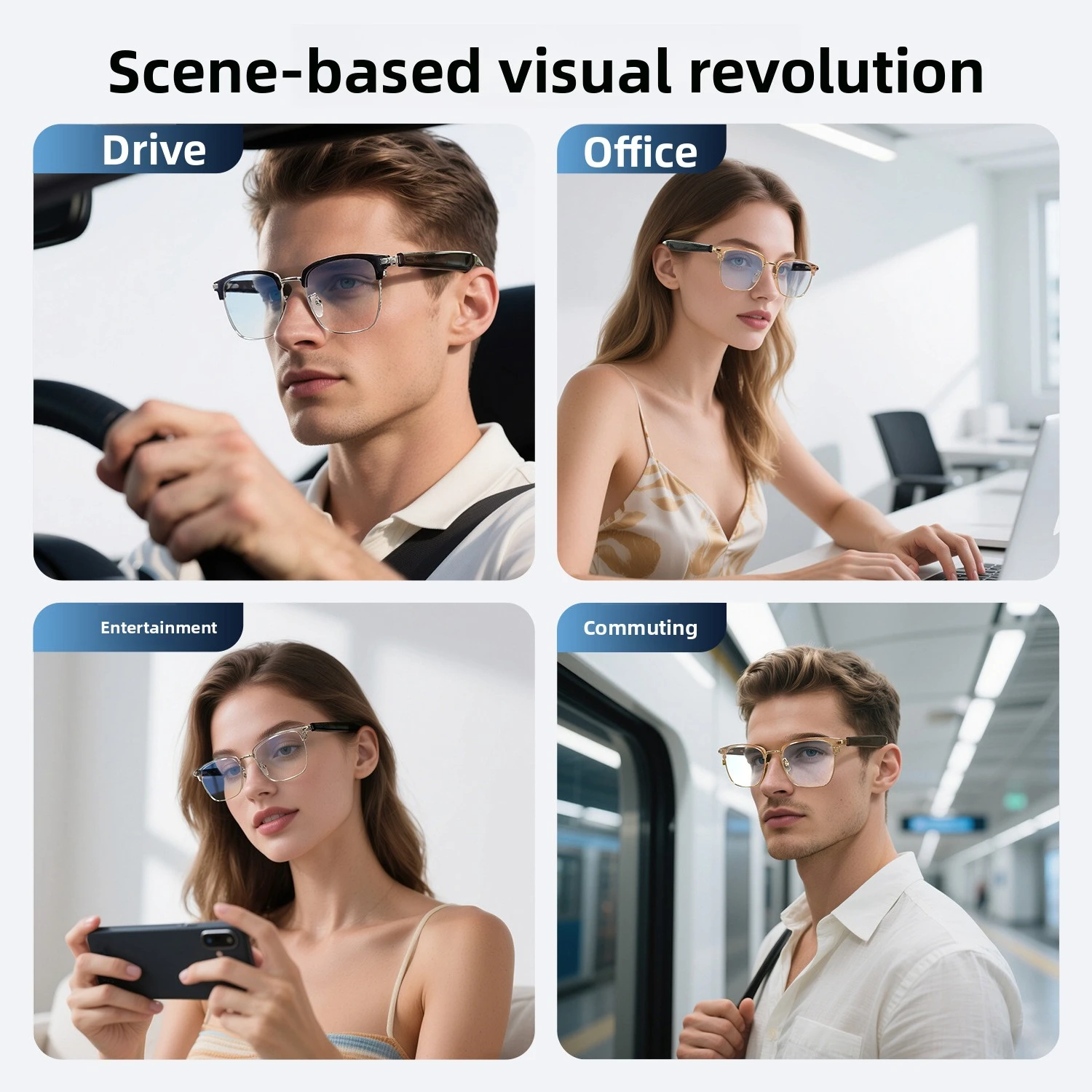 MZT-GT33 Automatic On/Off Bluetooth Metal Spring Hinge Design AI Smart Glasses Listening to Songs Talking Glasses - Image 2