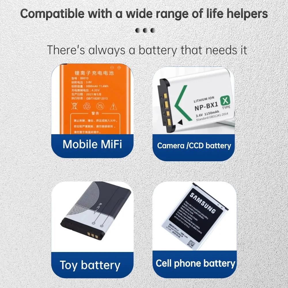 High Quality LCD Display PC Fireproof ABS Material Fast Charger for Mobile Phone Camera Universal Battery Charger 4.2V 800mA Pack of 10 - Image 4