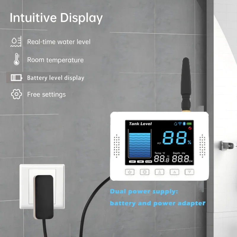TLC2404LS Smart Farm Non-Contact Ultrasonic Water Liquid Level Monitor LCD Display for Irrigation Tanks, Livestock Water & Oil - Image 4