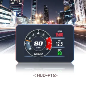 Newest OBD2 Head up Display P16 Digital Gauge Speed and Water Temperature Meter Multi-Function HUD for Car Pack of 2