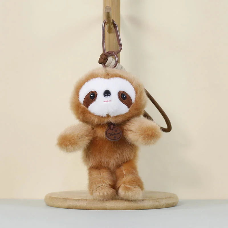 Wholesale Cartoon Animal Series Plush Keychain Pendant Cute Elephant Little Raccoon Rabbit Frog Plushie Keyring Stuffed Toy Pack of 10 - Image 2