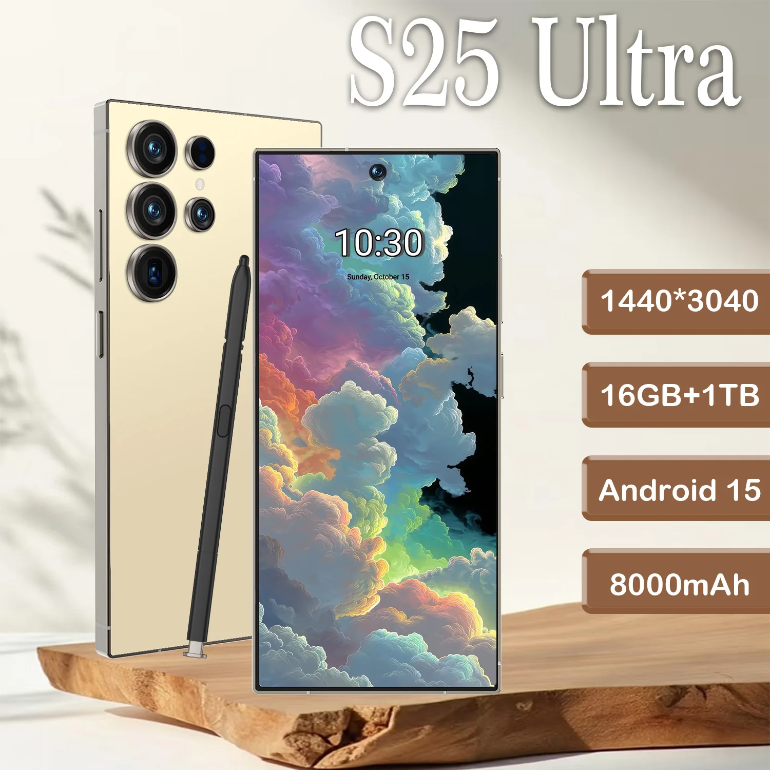 Vivid Colors S25 Ultra 7.3Inch 16GB+1TB 5G Dual SIM Smartphone with HD OLED 90Hz Display LTE Android 13 8000mAh+ Battery - Image 3