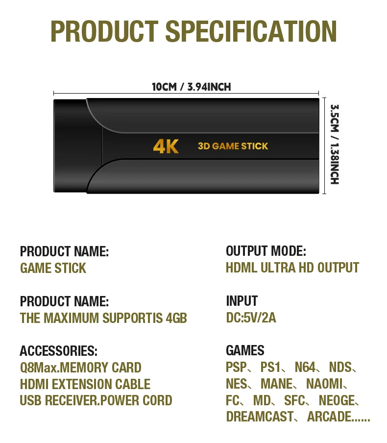 ZOKU Q8 MAX 8K 4K HD 40000 Games 64G Video Game Console with WiFi Player & Wireless Controller Best TV Gaming Console Pack of 2 - Image 2