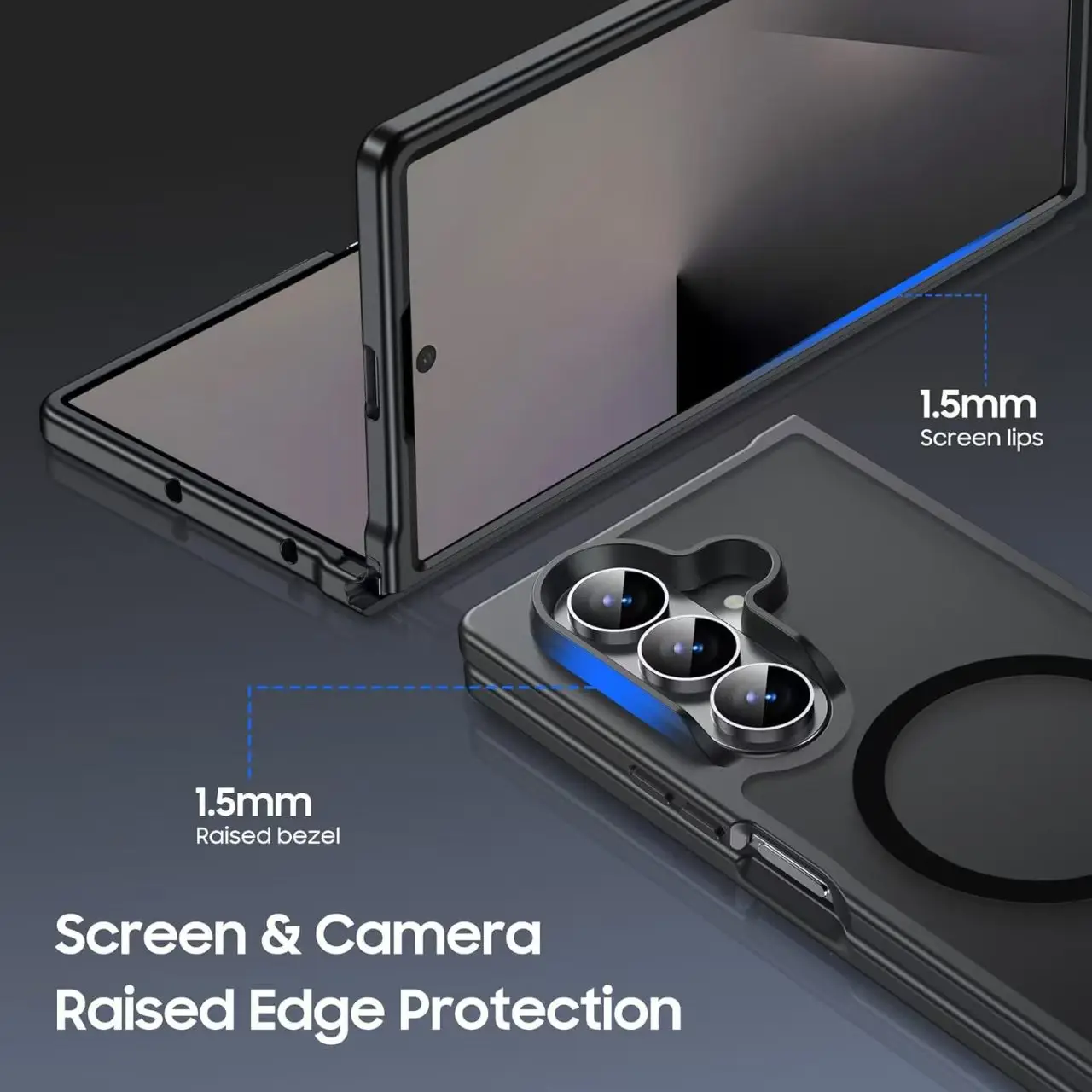 Full Cover Magnetic Case For Samsung Galaxy Z Fold 7 Mobile Cases Translucent Wireless Charge Cover with Magnet New - Image 2