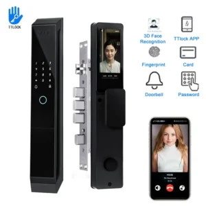 Fully Automatic Anti-theft TTlock 3D Face Smart Locks WiFi Facial Recognition Camera Video Intercom Fingerprint Door Lock