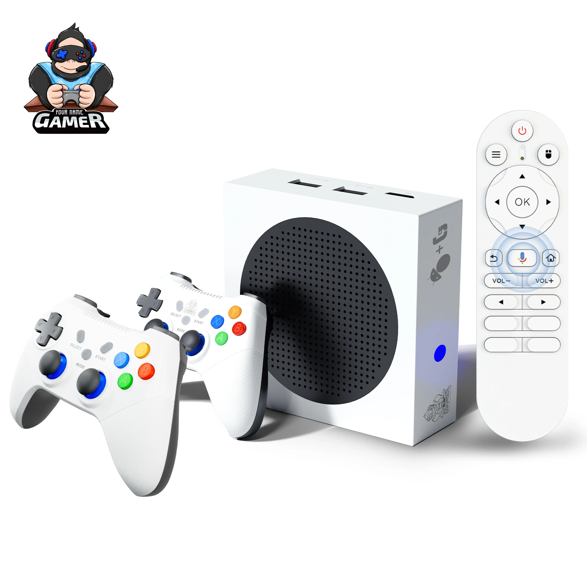 New G8 Professional Game Box 4k HD Retro TV Game Stick with Two Wireless Gamepads 35000+ Retro Video Games Set-top Box
