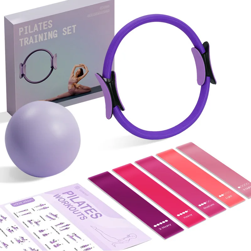 Home Exercise Fitness Beginners Set Light Weight TPR Resistance Stretch Bands Yoga Pilates Ring Accessories Carton Box All