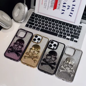 New 3D Skull Ghostface Case 15 13 12 11 14 Pro Max With Stand Hollow Slim Shockproof Transparent Soft Cover for iPhone 16