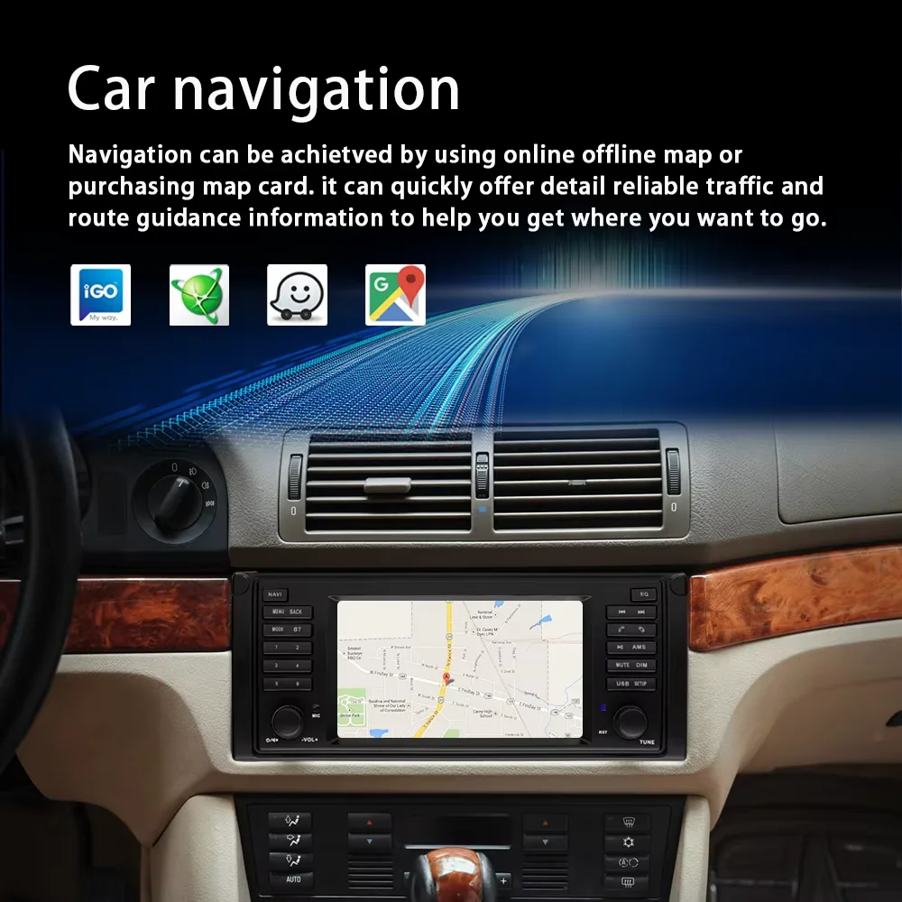 7 Inch Carplay Audio for BMW 5 Series E39 X5 E53 Video Player GPS Autoradio Multimedia Android 15 Auto Play 2 Din DSP Audio - Image 2