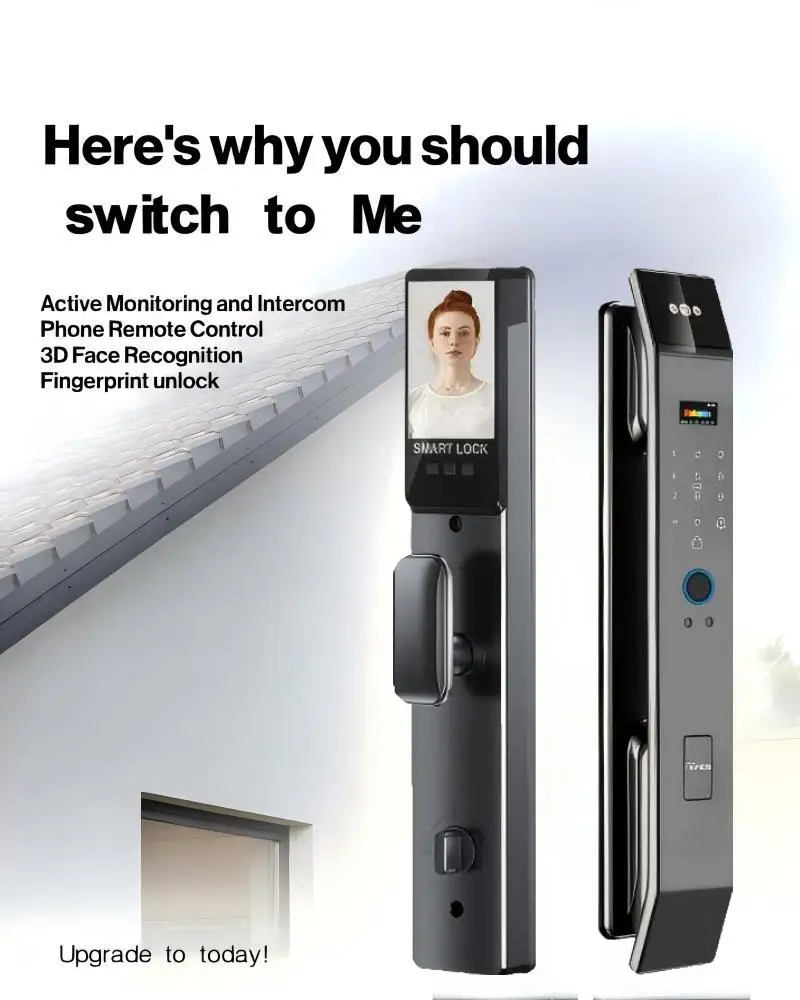 Secure Digital TUYA Smart Lock Camera Doorbell Wood/Brass Door Card/Key/Password/Fingerprint/App Unlock Wi-Fi Enabled Cloud - Image 2