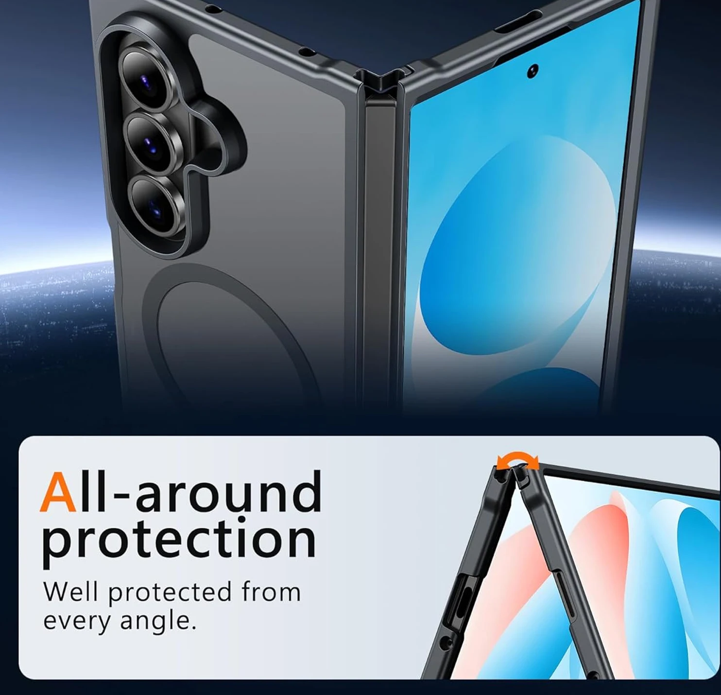 Full Cover Matte Case For Samsung Galaxy Z Fold 7 Magnetic Mobile Phone Cases with Magnet for Z Fold7 Translucent Cover New - Image 3