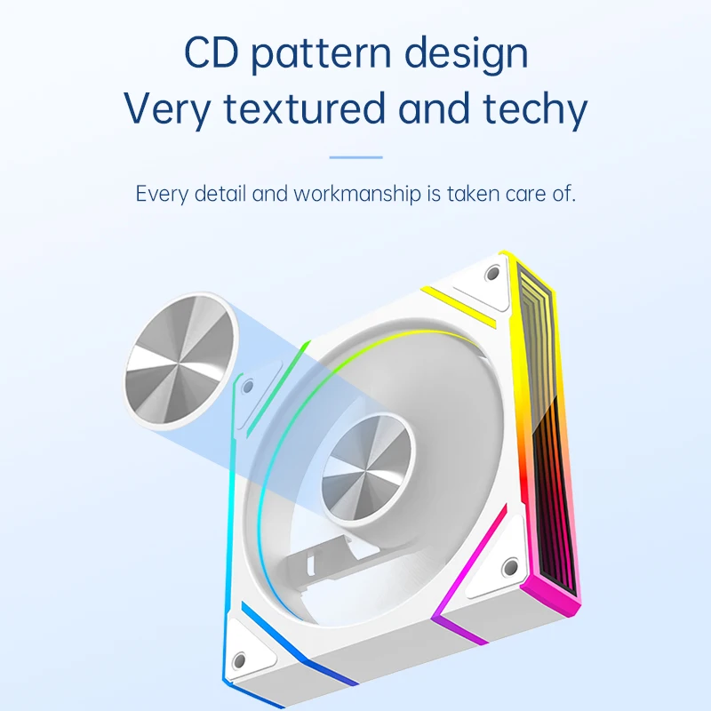 Wholesale HiFrost 7Pro Chassis Fan Desktop Computer 12CM 5V ARGB Synchronized Lighting Wireless Lens PWM Silent Cooling Case Fan Pack of 5 - Image 2