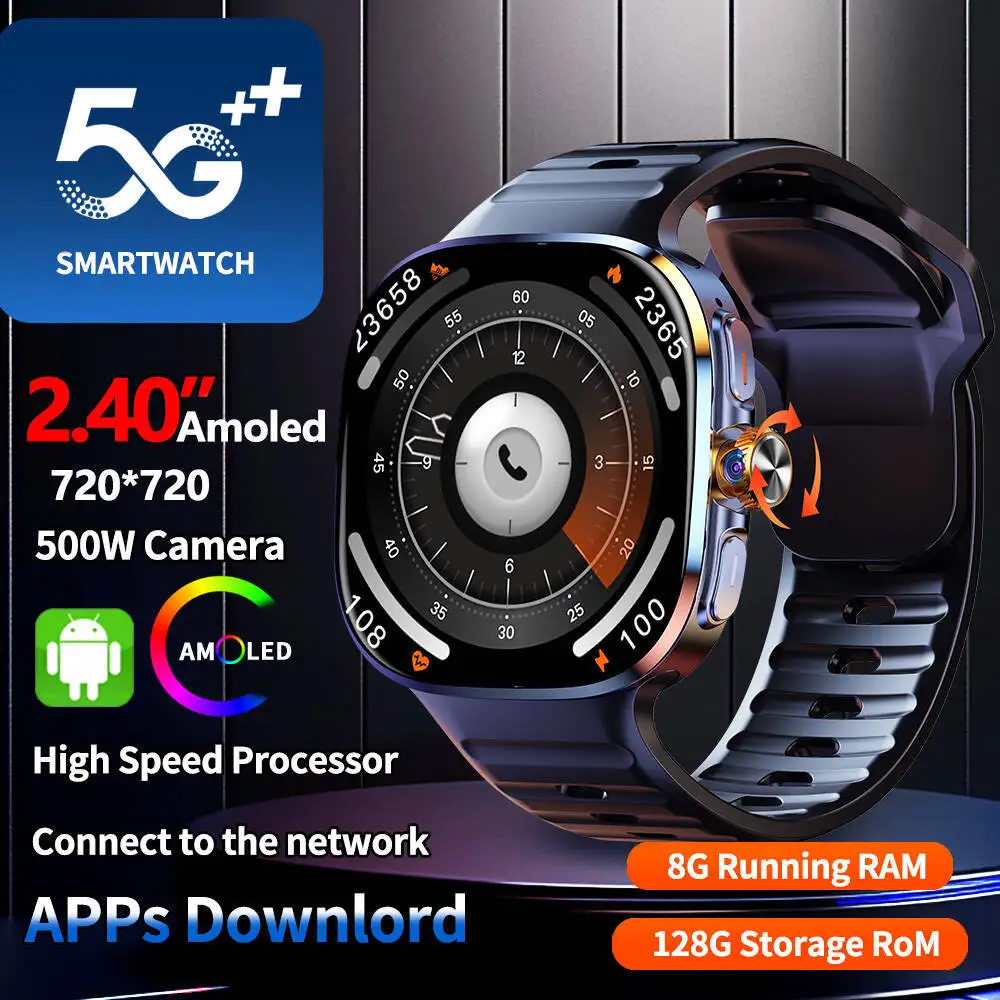 GSM Smartwatch Square AMOLED Display Silicone Band 2.4" Rotating Photo Heart Rate Blood Pressure NFC Access Control M99 - Image 2