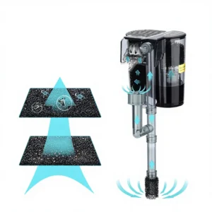 HOB Power Aquarium Filters Ultra Quiet Fish Tank Filter with Bio Sponge Oxygen Pump Adjustable Flow Knob Control for Tank Pack of 20