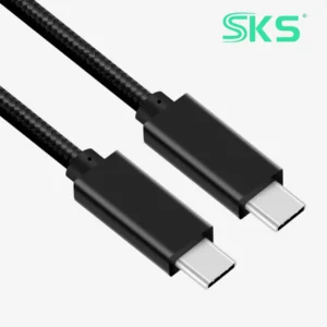 PD100W 20Gbps USB-C Cable E-Marker Smart Chip Braided Shielding Fast Charging for Thunderbolt 3 MacBook Pro 4K Printer Computer